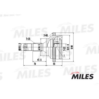 ШРУС PEUGEOT 206 1.6 00- нар.(ABS) фото 3