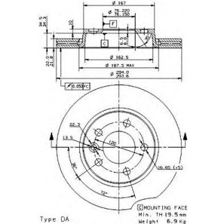 Диск тормозной brembo 09.9582.10 фото
