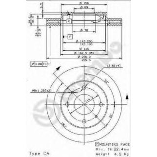 Диск тормозной brembo 09.9617.11 фото