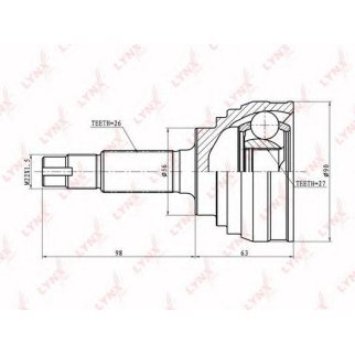 ШРУС наружный LYNXauto CO7514 фото