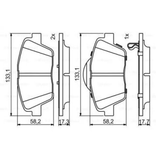 Колодки тормозные передние к-кт BOSCH 0 986 494 755 фото