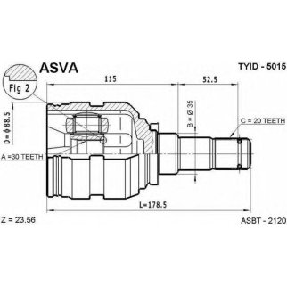 ШРУС ВНУТРЕННИЙ ЛЕВЫЙ 30x35x20 фото