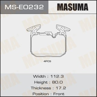 MS-E0232_колодки дисковые! передние BMW F20/F21/F22/F30/F31/F32/F33/F36/F82/F83 1.4-3.0/2.0d 11> фото