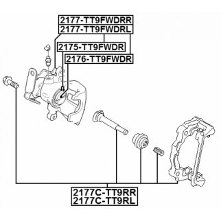 Скоба суппорта заднего правого FEBEST 2177C-TT9RR фото 2