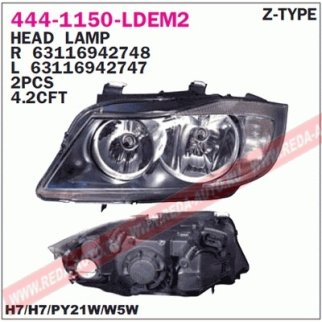 Фара правая DEPO 444-1150R-LDEM2 фото