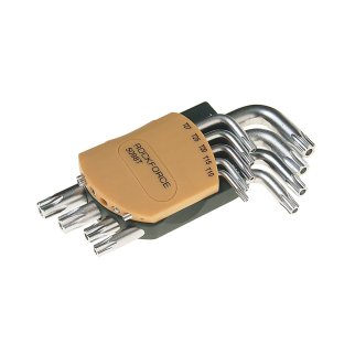 Набор ключей торкс Г-обр. T10H-T50H 9пр с отверстием ROCK FORCE фото 2