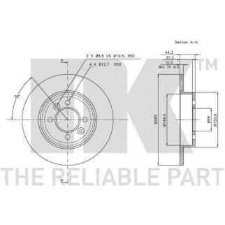 Диск тормозной задний (265x10,5mm) / RENAULT Laguna-I,Safrane-I 92~01 фото