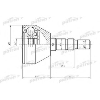 Шрус привода PATRON PCV1613 фото