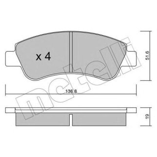 Колодки тормозные передние к-кт metelli 22-0327-0 фото