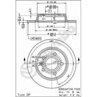 Диск тормозной brembo 08.6935.11 фото
