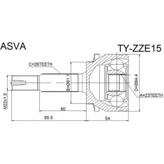 ШРУС наружный ASVA TYZZ-E15 фото