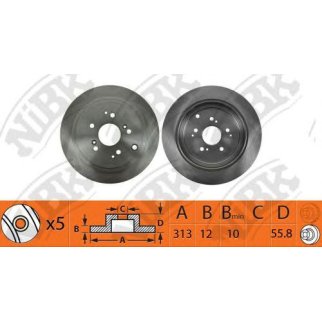 Диск тормозной задний вентилируемый NiBK RN1414 фото