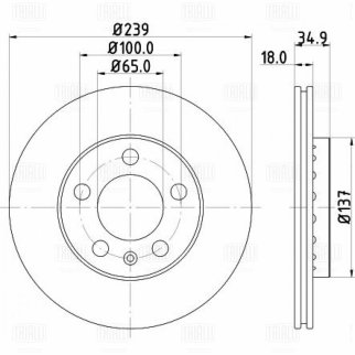 Диск тормозной TRIALLI DF 180127 фото 3