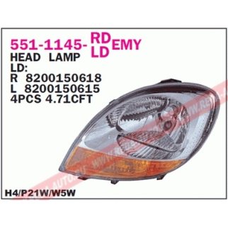 Фара передн прав с ЭК RENAULT: KANGOO 03- фото