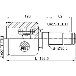 ШРУС внутренний FEBEST 2111-TKE4WDLH фото 2