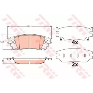Колодки тормозные задние к-кт TRW GDB4459 фото