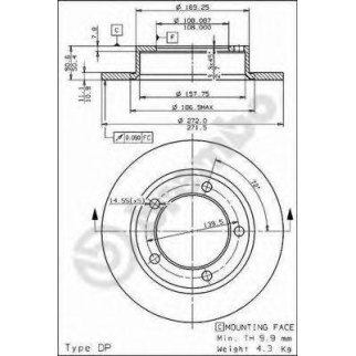Диск тормозной brembo 08.3939.10 фото