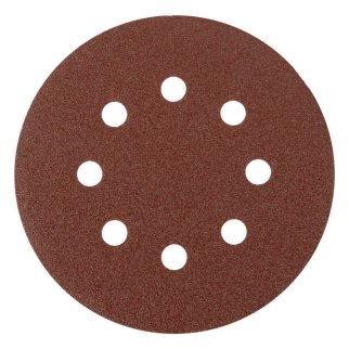 Круг абразивный на ворс. подложке под "липучку" перфорированный P100 125мм 5шт MATRIX фото 2