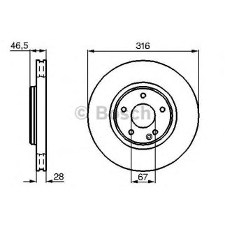 Диск тормозной передн MERCEDES-BENZ: C-CLASS (W202) C 36 AMG (202.028) 93-00, CLK (C208) 430 (208.370) 97-02, CLK кабрио (A208) 430 (208.470) 98-02, E-CLASS (W210) E фото