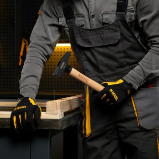 Молоток 600гр кованый кв. боек буковая рукоятка DENZEL фото 6