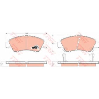 Колодки тормозные передние к-кт TRW GDB1164 фото