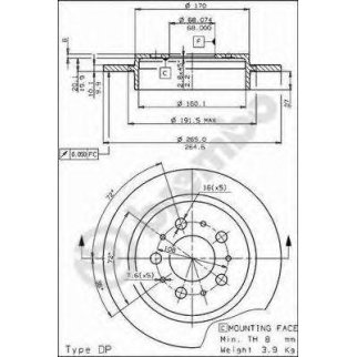 Диск тормозной brembo 08.5288.10 фото