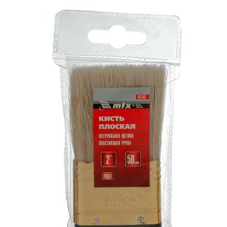Кисть плоская "Профи" 2", натуральная щетина, пластмассовая ручка MATRIX фото 1