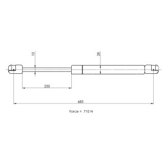 Газовый упор багажника TRIALLI GS 1844 фото 2