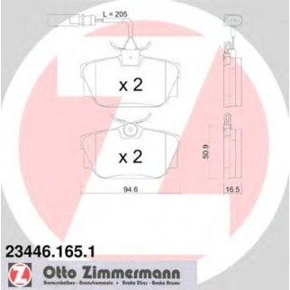 Колодки тормозные к-кт Zimmermann 23446.165.1 фото