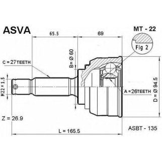 ШРУС НАРУЖНЫЙ 26x60x27 фото