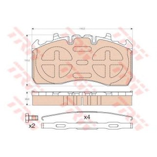 Колодки тормозные задние дисковые к-кт TRW GDB5112 фото
