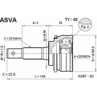 ШРУС наружный ASVA TY03- фото