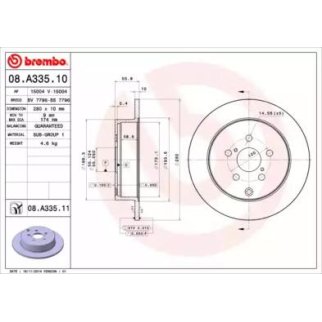 Диск тормозной brembo 08.A335.10 фото