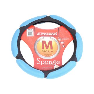 Оплетка на руль SP-5026 черная/синяя (6 подушечек М) фото