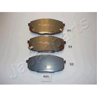 Колодки тормозные передние к-кт Japanparts PA-K09AF фото