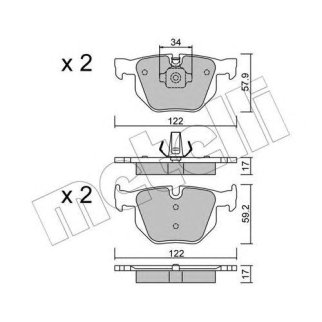 Колодки тормозные задние дисковые к-кт metelli 22-0644-4 фото
