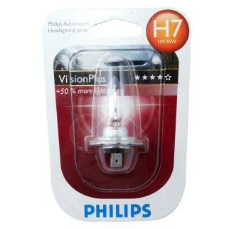 Лампа 12V H7 55W +60% PHILIPS VisionPlus 1 шт. блистер 12972 VPB1 фото