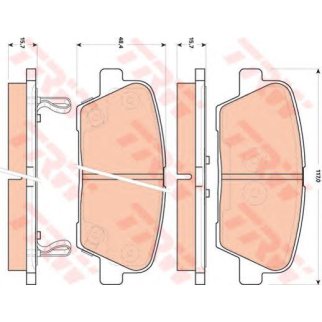 Колодки тормозные задние дисковые к-кт TRW GDB3499 фото
