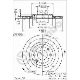 Диск тормозной передний Brembo 08.7238.10 фото