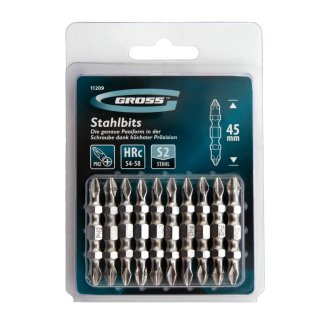 Набор бит Ph2-Ph2х45мм, двухстор. сталь S2 (10шт) GROSS фото 4
