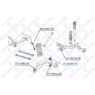 77-00694-SX_сайлентблок рычага плав.! Audi A3/TT, Seat Leon,VW Golf IV/ Bora 99> фото