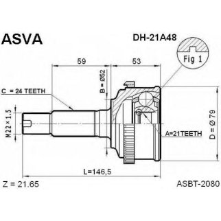 ШРУС наружный ASVA DH21-A48 фото