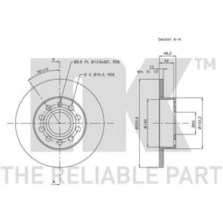 Диск тормозной задний NK 204794 фото