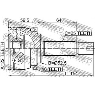ШРУС наружный FEBEST 1210-SOLA48 фото