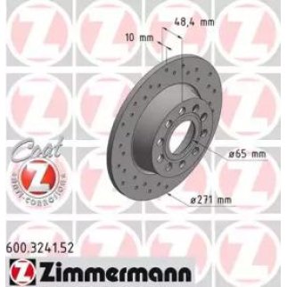 Диск тормозной Zimmermann 600.3241.52 фото