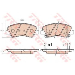 Колодки тормозные передние к-кт TRW GDB3548 фото