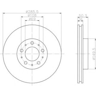 Диск тормозной PAGID 8DD 355 107-051 фото