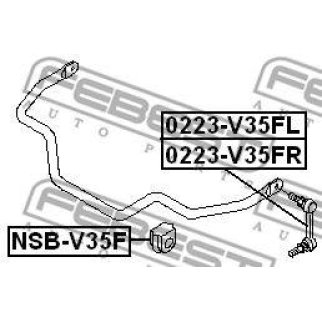 Втулка (сайлентблок) переднего стабилизатора FEBEST NSB-V35F фото