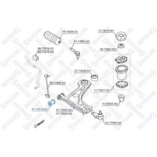 87-73014-SX_сайлентблок рычага пер.! Daewoo Tacuma/Rezzo 99>/Lacetti 04> фото