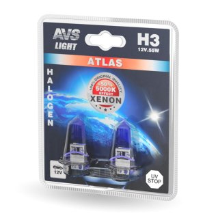 Галогенная лампа AVS ATLAS/5000К/ H3.12V.55W.блистер 2шт., шт фото